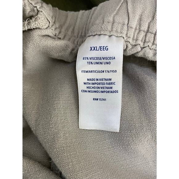Splendid Women's 2XL Gray Viscose Linen Blend Drawstring Crop Pants - Picture 6 of 6